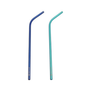 スノーピーク チタンストロー 2本セット ブルー＆グリーン FES-222-1 A：美品  テーブルウェア