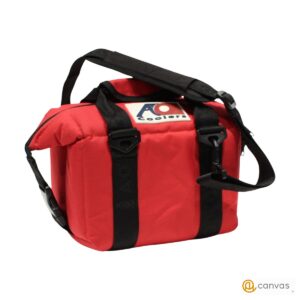 エーオークーラー クーラーバッグ 6パックキャンバス　レッド  B：ダメージ小  クーラーボックス