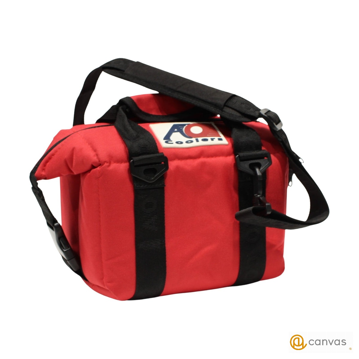 エーオークーラー クーラーバッグ 6パックキャンバス　レッド  B：ダメージ小  クーラーボックス