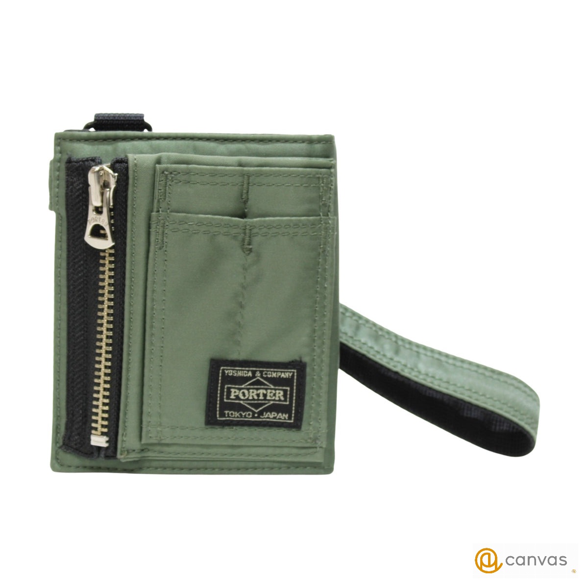 ポーター PX TANKER CIGARET POCKET WALLET 376-16892 A：美品  セージグリーン バッグ・リュック