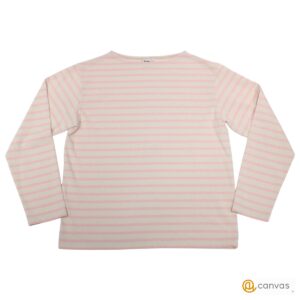 BRING DRYCOTTONY バスクシャツ  B：ダメージ小  XS-S Ecru × Pink M_Tシャツ・カットソー