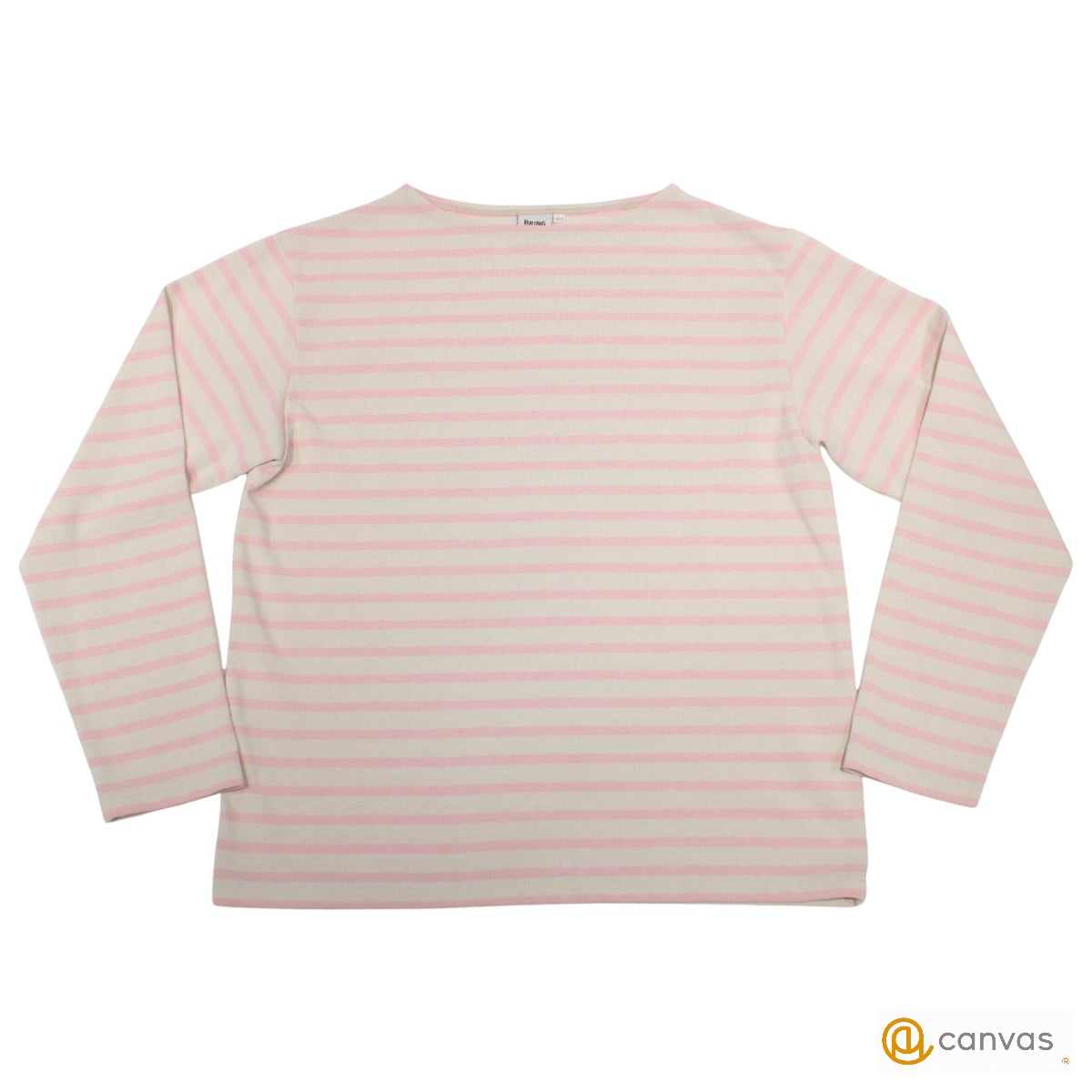 BRING DRYCOTTONY バスクシャツ  B：ダメージ小  XS-S Ecru × Pink M_Tシャツ・カットソー